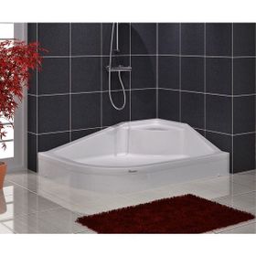 Shower Asimetrik Oval Oturmalı 80x120 cm Duş Teknesi
