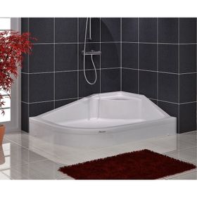 Shower Asimetrik Oval Oturmalı 80x120 cm Duş Teknesi