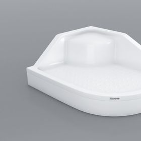 Shower Asimetrik Oval Oturmalı 80x120 cm Duş Teknesi