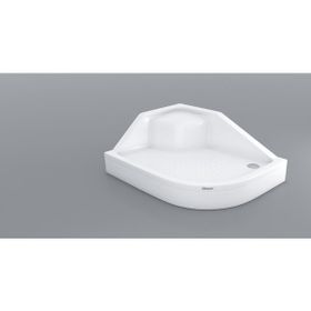 Shower Asimetrik Oval Oturmalı 90x130 cm Duş Teknesi