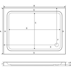 Shower Dikdörtgen Flat 85x120 cm Duş Teknesi