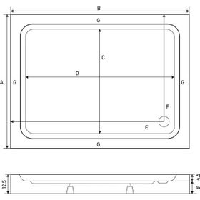 Shower Dikdörtgen Monoblok 70x90 cm Duş Teknesi