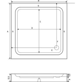 Shower Kare Monoblok 90x90 cm Duş Teknesi