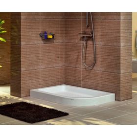 Shower Oval Asimetrik Monoblok 80x90 cm Duş Teknesi