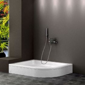 Shower Oval Asimetrik Panelli 80x120 cm Duş Teknesi