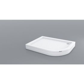 Shower Oval Asimetrik Panelli 80x90 cm Duş Teknesi