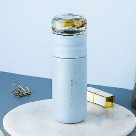Shun 300 ml Termos Bardak Filtre Çaydanlık Paslanmaz Çelik Cam Demlik Ayrılabilir Çay Yurt Dışından 0,30 lt Mavi Termos