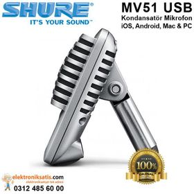 Shure MV51 Dijital Geniş Diyafram Kondenser Kayıt Mikrofonu
