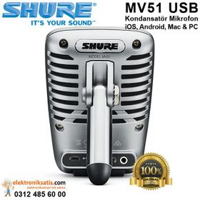 Shure MV51 Dijital Geniş Diyafram Kondenser Kayıt Mikrofonu