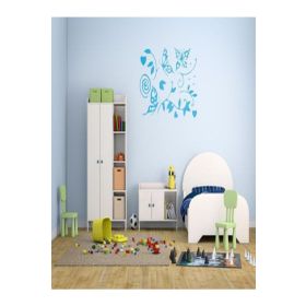 Sia 48x33x0.5 cm Mavi Kelebekli Şeffaf Filmli PVC Duvar Stickerı