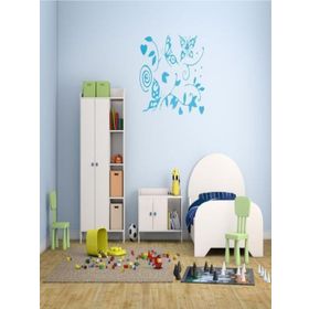 Sia 48x33x0.5 cm Mavi Kelebekli Şeffaf Filmli PVC Duvar Stickerı