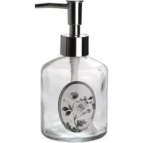 Sia Gül Desen 300 ml 7,6x15,5 cm Cam Sıvı Sabunluk