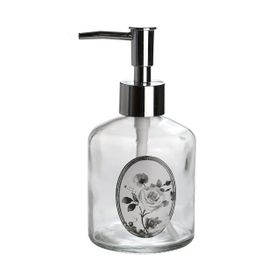 Sia Gül Desen 300 ml 7,6x15,5 cm Cam Sıvı Sabunluk