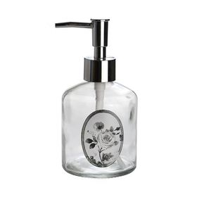 Sia Gül Desen 300 ml 7,6x15,5 cm Cam Sıvı Sabunluk