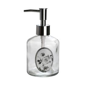 Sia Gül Desen 300 ml 7,6x15,5 cm Cam Sıvı Sabunluk