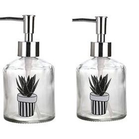 Sia Kaktüs 1 Desen 300 ml 7,6x15,5 cm Cam Sıvı Sabunluk