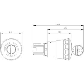 Siemens 3SU1050-1HF20-0AA0 Kilitli Acil Stop Mantarı