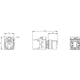 Siemens 3SU1100-2BM60-1NA0 1-0-2 Komple Mandal Butonu