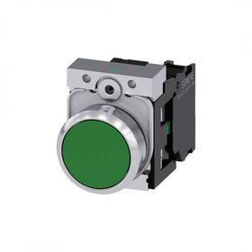 Siemens 3SU1150-0AB40-1BA0 1No Komple Yay Dönüşlü Metal Yeşil Buton