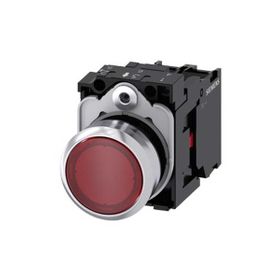 Siemens 3SU1152-0AB20-1CA0 24 AC DC 1NC Komple Işıklı Yay Dönüşlü Metal Kırmızı Ledli Buton