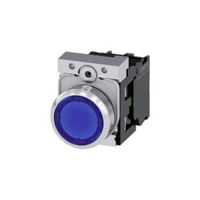 Siemens 3SU1152-0AB50-1BA0 24 AC DC 1No Komple Işıklı Yay Dönüşlü Metal Mavi Ledli Buton