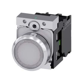 Siemens 3SU1152-0AB60-1BA0 24 AC DC 1No Komple Işıklı Yay Dönüşlü Metal Beyaz Ledli Buton