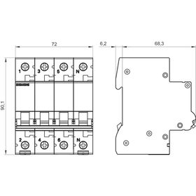 Siemens 5SL4616-7 10kA 3x16A NC Nötr Otomatik Sigorta
