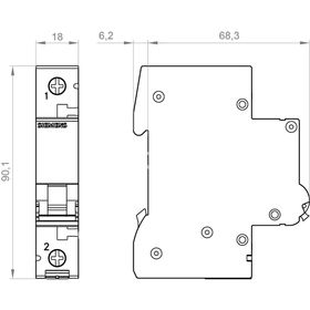 Siemens 5SL6108-7 1x8A C 6kA Otomatik Sigorta
