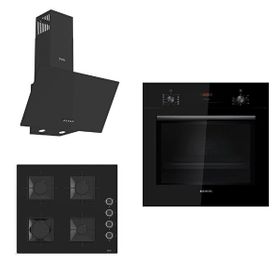 Siemens & Ferre HB012FBB1T - SS205 - D086 Siyah 3'lü Ankastre Set