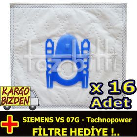 Siemens VS 07G Technopower Toz 16 Adet Süpürge Torbası