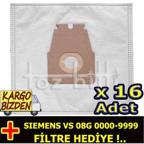 Siemens VS 08G 0000-9999 Toz 16 Adet Süpürge Torbası