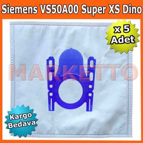 Siemens VS50A00 Super XS Dino Bez 5 Adet Uyumlu Süpürge Toz Torba