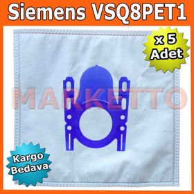 Siemens VSQ8PET1 Bez 5 Adet Uyumlu Süpürge Toz Torba
