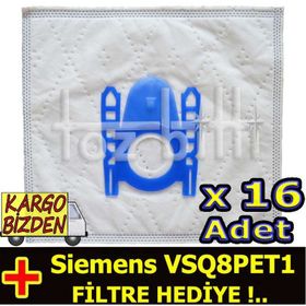 Siemens VSQ8PET1 Toz 16 Adet Süpürge Torbası