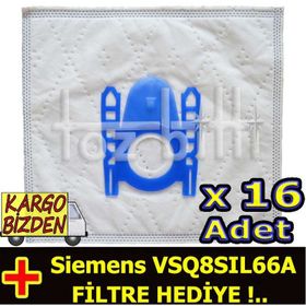 Siemens VSQ8SIL66A Toz 16 Adet Süpürge Torbası