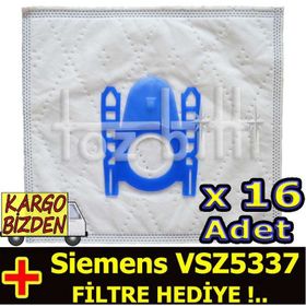 Siemens VSZ5337 Toz 16 Adet Süpürge Torbası
