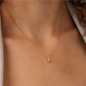 Siena 14 Ayar Altın A Harfli Kolye