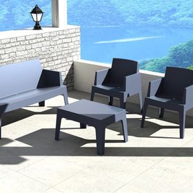 Siesta Contract Box Siyah İkili Koltuk