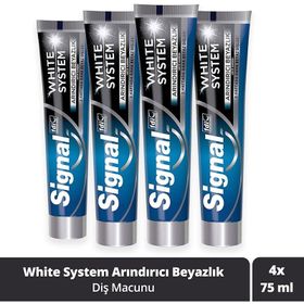 Signal White System Arındırıcı Beyazlık Aktif Karbon 4x75 ml Diş Macunu