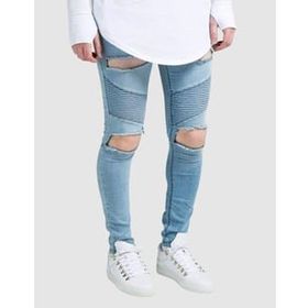 Siksilk Extreme Biker Mavi Erkek Kot Pantolon