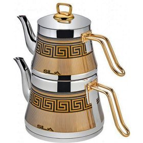 Sıla 3.5 lt Siyah Dekorlu Gold Çaydanlık Takımı