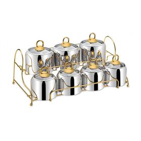 Sıla Berfin Gold 15 Parça Çelik Baharat Takımı
