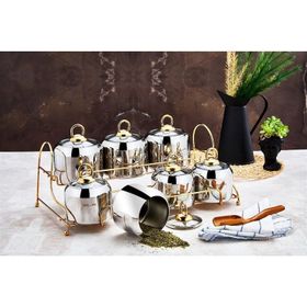 Sıla Berfin Gold 15 Parça Çelik Baharat Takımı