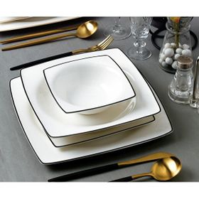 Sıla Porselen BN-104 24 Parça Lacivert Bone Porselen Yemek Takımı