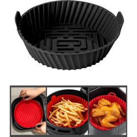 Silicolife SL099 20x5 cm Siyah Yanmaz Yapışmaz Airfryer Silikon Pişirme Kabı