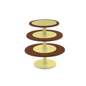 Silikomart Hula Up Brown XXL Multiplayer Kahverengi 3 Katlı Sunum Tabağı