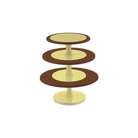 Silikomart Hula Up Brown XXL Multiplayer Kahverengi 3 Katlı Sunum Tabağı