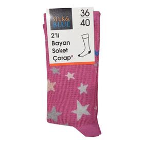Silk Blue 2'li Kadın Soket Çorap