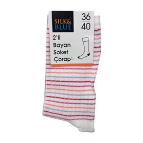 Silk Blue 2'li Kadın Soket Çorap