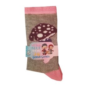 Silk & Blue Pembe Gri 3'lü Kız Çocuk Soket Çorap